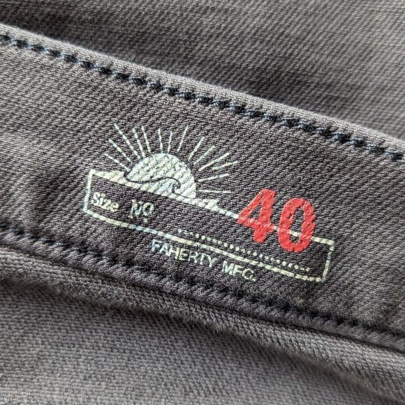 FAHERTY Men's Stretch Terry Jeans Sz 40 NWOT Slate Gray Slim Straight Leg - Picture 11 of 12